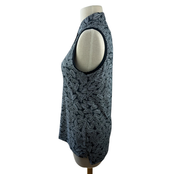 Peter Millar Banded Button Plaquet Palm Print Sleeveless Golf Polo Small *LOGO - Picture 5 of 11